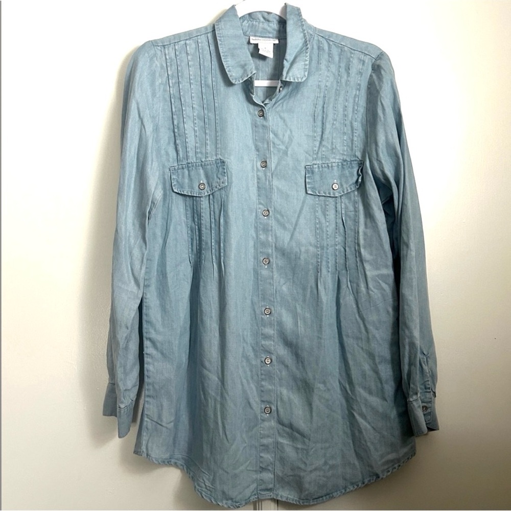 Soft Surroundings Chambray Top - image 1